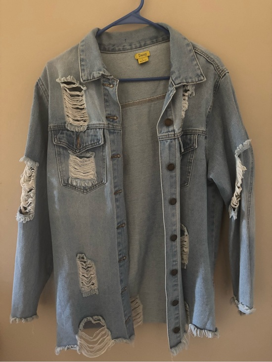 Daisy Jackets & Blazers - Daisy Light Blue Denim Jacket with Yellow Label